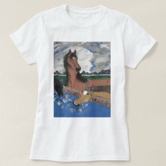 3頭のかわいらしい馬 Tシャツ