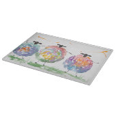 3頭のカラフルな踊りのヒツジ カッティングボード (角)