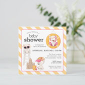 3頭のクマが女の子のビーチの赤ちゃんシャワーで 招待状 (スタンド正面)