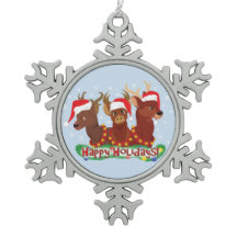 3頭のクリスマスのシカ