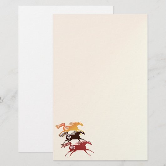 3頭の古代馬2STATIONERY 便箋 (正面/裏面)