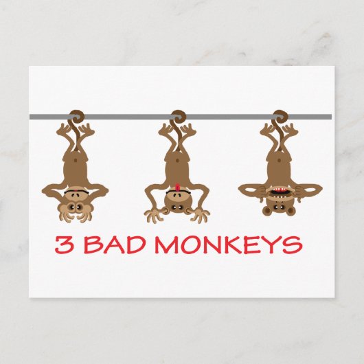 3頭の悪いサル ポストカード (正面)