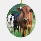 3頭の牛の小さい群れ セラミックオーナメント (左)