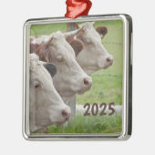 3頭の牛を並べてオーナメント メタルオーナメント (左)