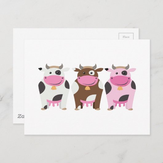 3頭の牛 ポストカード (正面/裏面)
