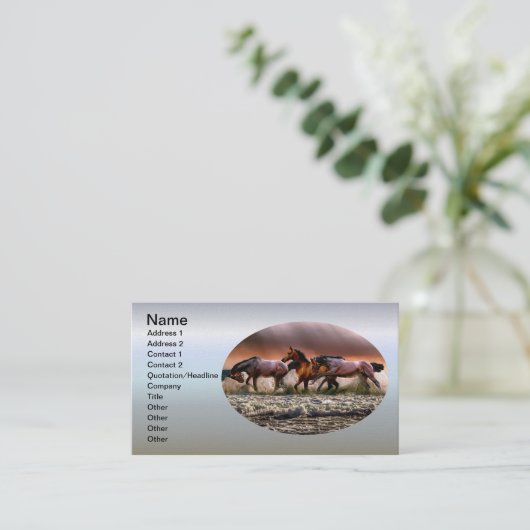 3頭の馬が海 名刺 (スタンド正面)