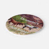 3頭の馬、騎手、100th誕生会 ペーパープレート (アングル)