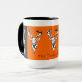 3頭の(雄ジカの)枝角の高山のシカの頭部のマグ マグカップ (正面左)