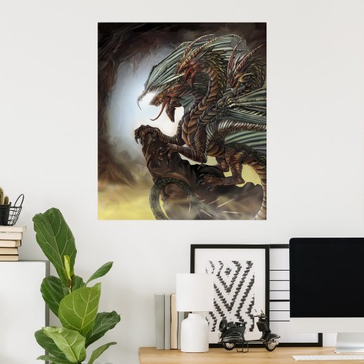 3頭龍ポスター ポスター (ホームオフィス)