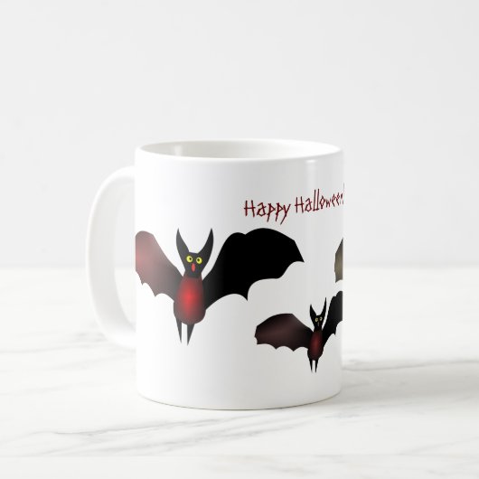 3飛んでいるこうもりハロウィーン コーヒーマグカップ (正面左)