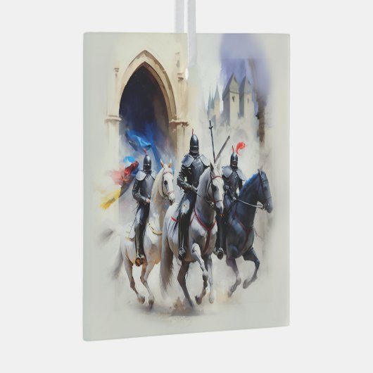 3騎士が乗り出す – クエスト ガラスオーナメント (正面右)