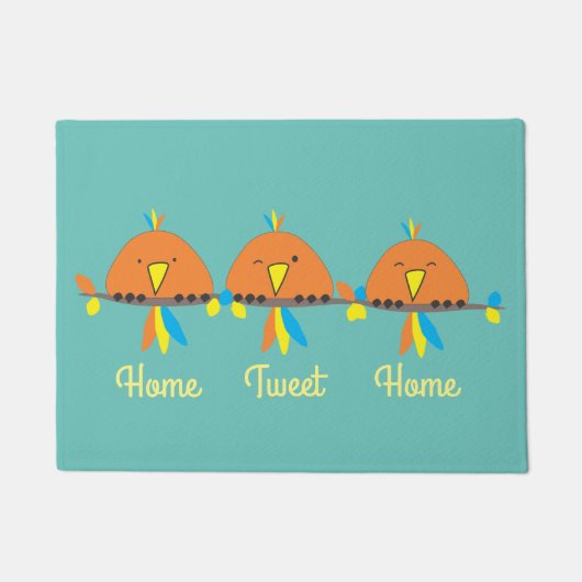 3鳥が針金でホームツイートホーム ドアマット (正面)