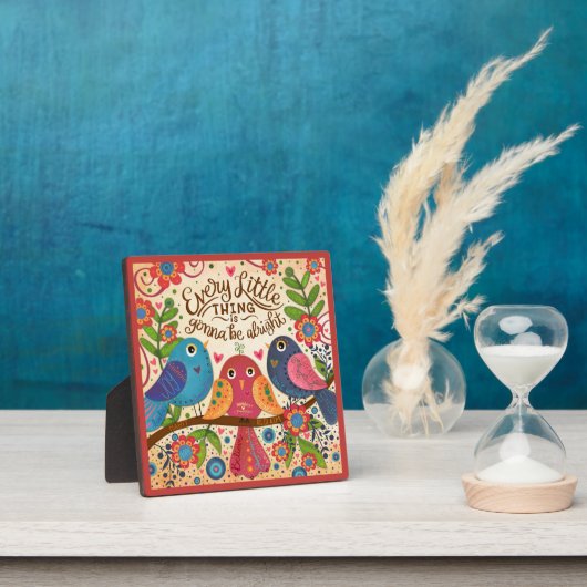 3鳥感動的おもしろいかわいいコラボ引用文 フォトプラーク (インサイチュ)