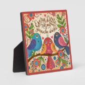 3鳥感動的おもしろいかわいいコラボ引用文 フォトプラーク (正面)