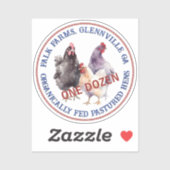 3鶏ORGANALLY PASTED食べ物を与え Egg Cartonロゴ シール (シート)