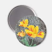 3黄色のチューリップの続編/ マグネット (正面/裏面)