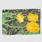 3黄色のチューリップ/ ゴルフタオル (横)
