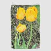 3黄色のチューリップ/ ゴルフタオル (正面)