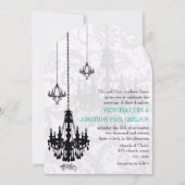 3黒シャンデリアシャドウダマスクウェディング 招待状 (正面)
