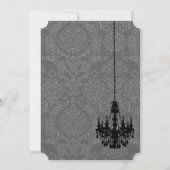 3黒シャンデリアシャドーシルバーメタリックダマスク 招待状 (裏面)