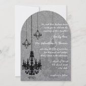 3黒シャンデリアシャドーシルバーメタリックダマスク 招待状 (正面)