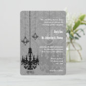 3黒シャンデリアシャドーシルバーメタリックダマスク 招待状 (スタンド正面)