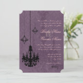 3黒シャンデリアナスのダマスクの結婚式 招待状 (スタンド正面)