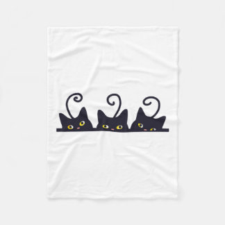 3黒猫おもしろい猫好きデザインメンズギル フリースブランケット