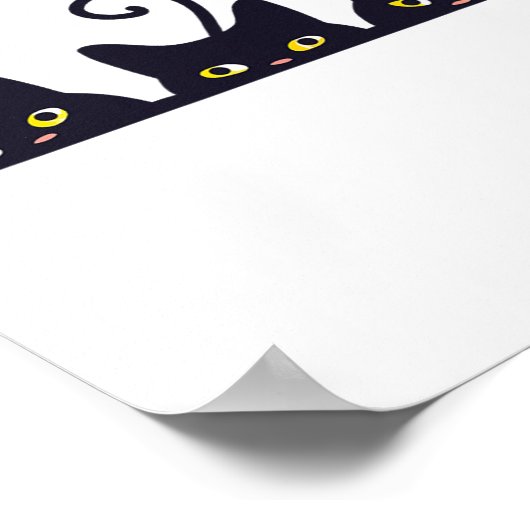 3黒猫おもしろい猫好きデザインメンズギル ポスター (角)