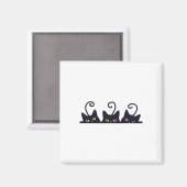 3黒猫おもしろい猫好きデザインメンズギル マグネット (正面/裏面)