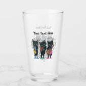 3黒猫クールミュージカル楽器ハート タンブラーグラス (正面)