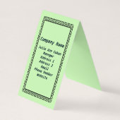 3黒猫ミュージシャン楽譜グリーン 名刺 (裏面)