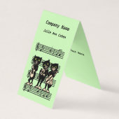 3黒猫ミュージシャン楽譜グリーン 名刺 (正面)