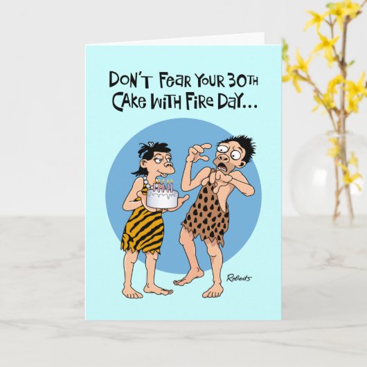 30おもしろい歳の誕生日 カード (黄色い花)