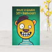 30おもしろい歳の誕生日 カード (黄色い花)