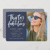 30およびすばらしい誕生会の写真の招待 招待状 (正面/裏面)