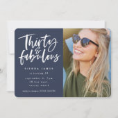 30およびすばらしい誕生会の写真の招待 招待状 (正面)