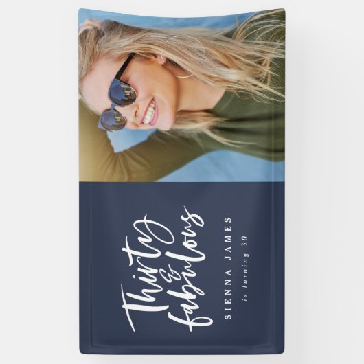 30およびすばらしい誕生日の旗 横断幕 (縦)