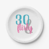 30および気のあるそぶりをしたな誕生日の紙皿 ペーパープレート (正面)