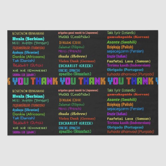 30か国語に感謝 薄葉紙 (正面)