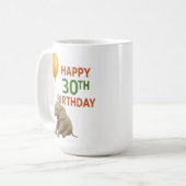 30で大きな愛：象の誕生日マグカップ コーヒーマグカップ (正面左)