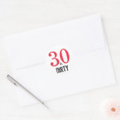 30とダーティ |タイポグラフィ30th誕生日 ラウンドシール (封筒)