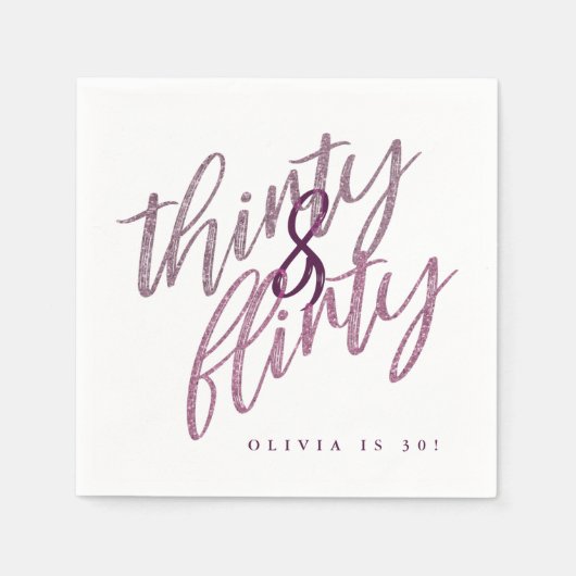 30とバースデー気のあるそぶりをしたタパーティー紙ナプキンス スタンダードカクテルナプキン (正面)