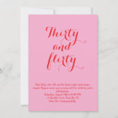 30と気のあるそぶりをした誕生日招待状 – ピンク 招待状 (正面)