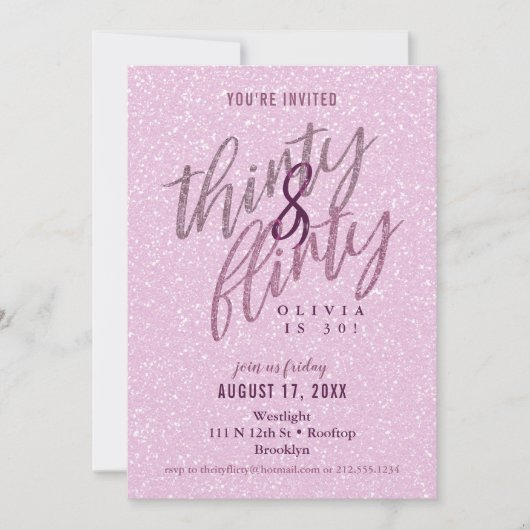 30と気のあるそぶりをした誕生日 招待状 (正面)