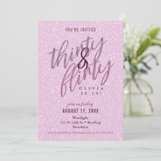 30と気のあるそぶりをした誕生日 招待状 (スタンド正面)