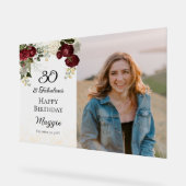 30と素晴らしいグラムバラフローラ誕生日パーティー アクリルサイン (傾斜)