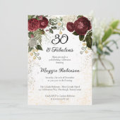 30と素晴らしいグラムバラフローラ誕生日パーティー 招待状 (スタンド正面)