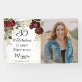 30と素晴らしいグラムバラフローラ誕生日パーティー 横断幕 (横)