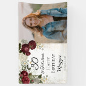 30と素晴らしいグラムバラフローラ誕生日パーティー 横断幕 (縦)